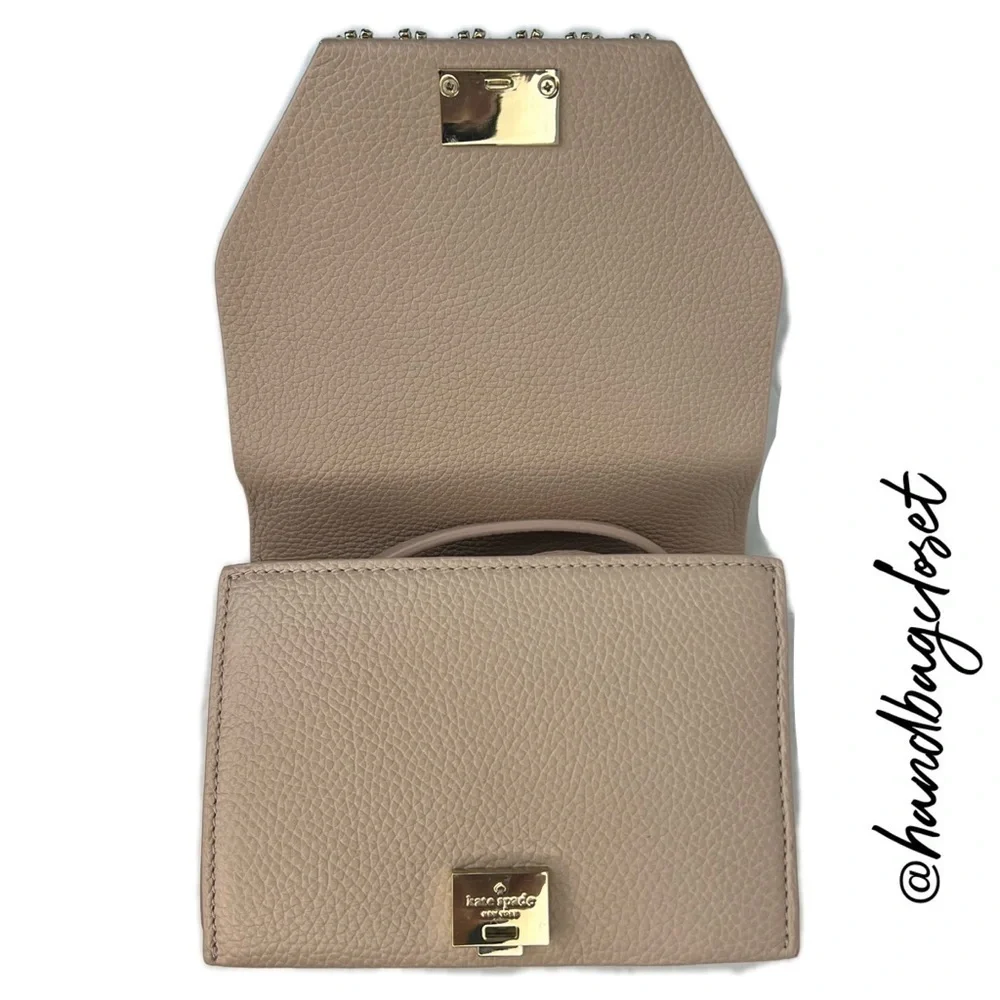 Kate Spade Knollwood Buckle Top Handle Dolce Blush Pink Beige Handbag Purse Hope